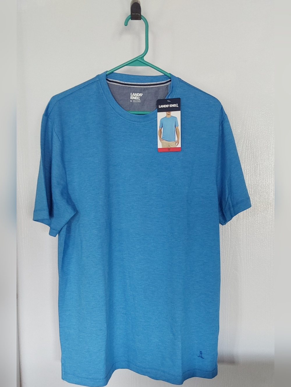 MENS BLUE LANDS END SHORT SLEEVE T-SHIRT M